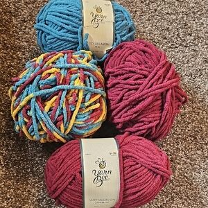 Yarn Bee Cozy Occasion Yarn Set - Blue, Red, Yellow